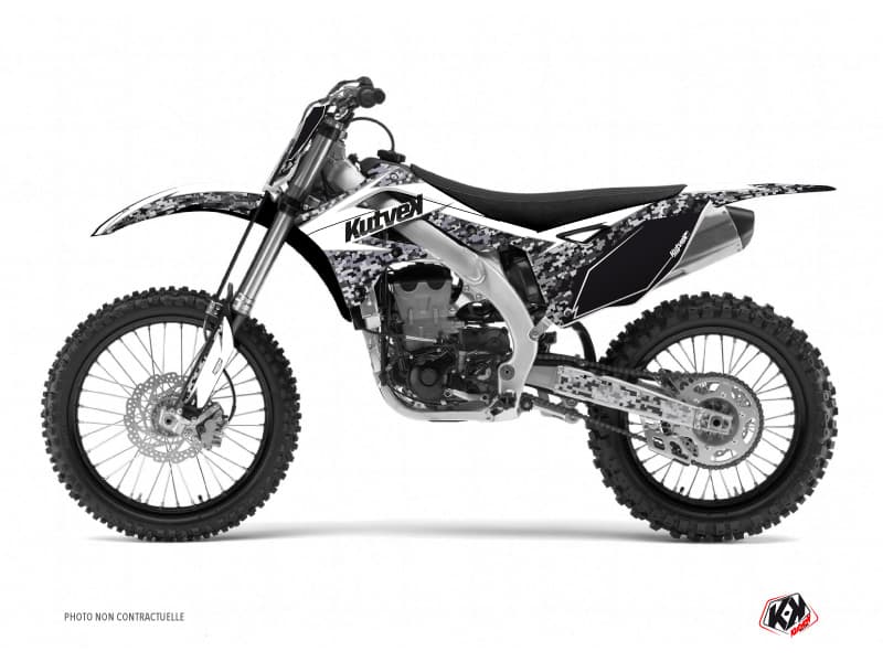 kit graphique motocross kawasaki kx 250 f predator blanc  