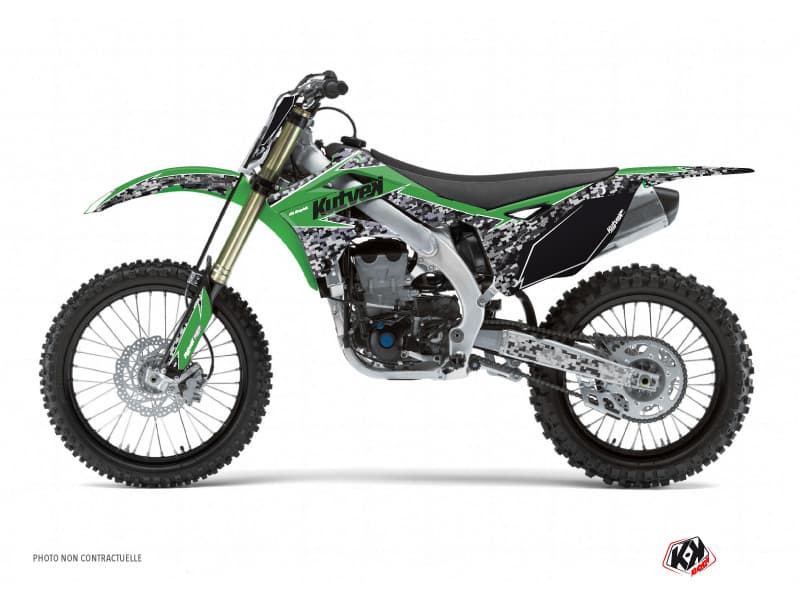 kit graphique motocross kawasaki kx 250 f predator vert  