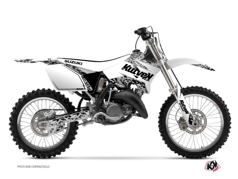 kit graphique motocross suzuki rm 250 predator blanc  