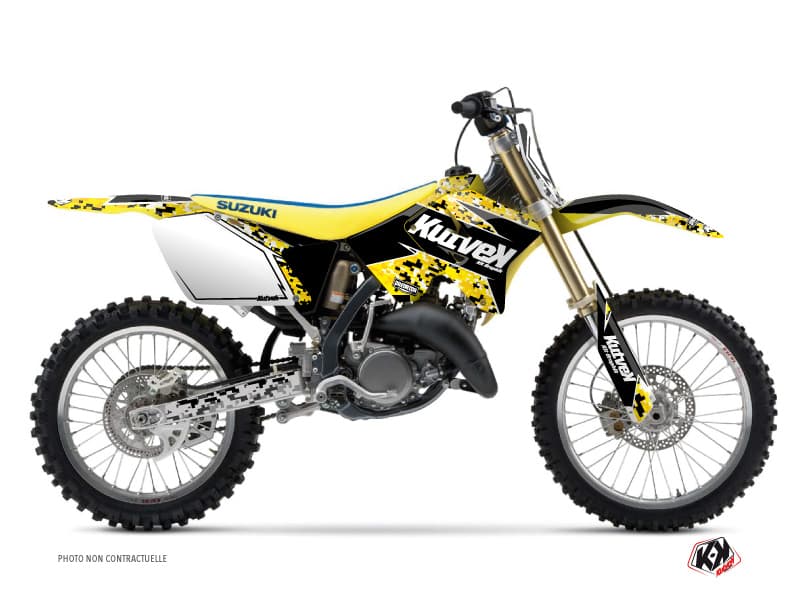 Kit graphique Moto Cross Predator Suzuki 250 RM Noir Jaune