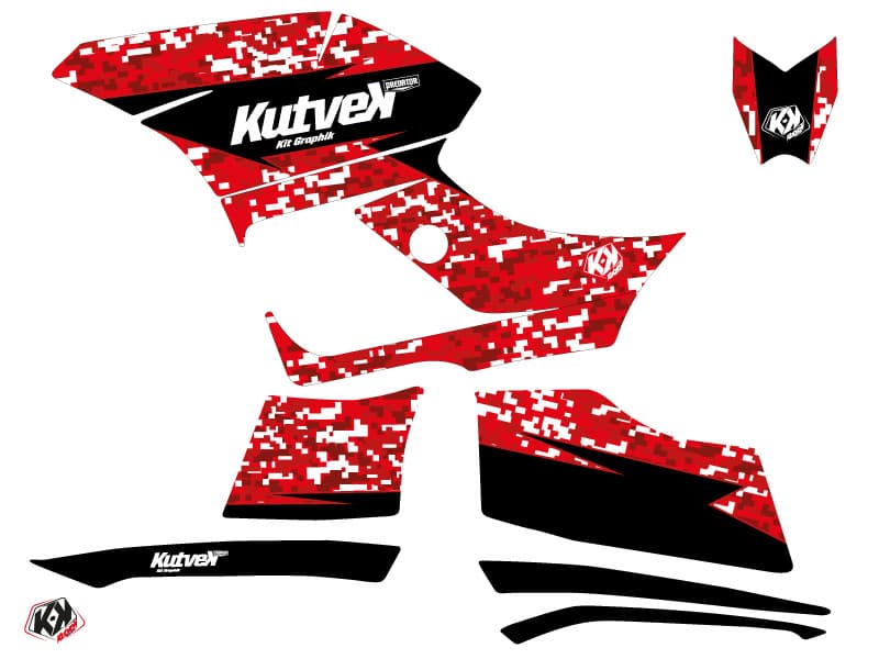 kit graphique quad yamaha grizzly 300 predator rouge | Yamaha | Kutvek - View 2