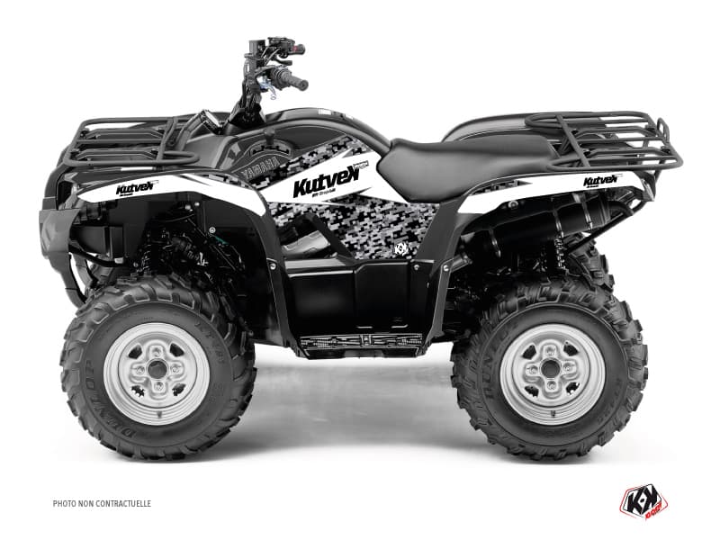 Kit graphique Quad Predator Yamaha 350 Grizzly Blanc