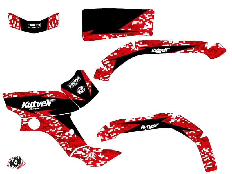kit graphique quad yamaha grizzly 350 predator rouge | Yamaha | Kutvek - View 2
