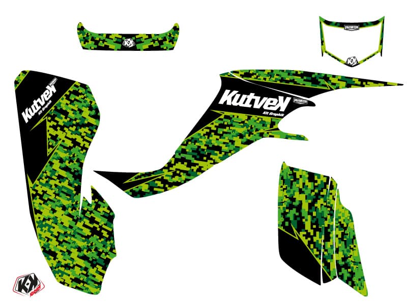 Kit graphique Quad Predator Kawasaki 400 KFX Noir Vert | Kawasaki | Kutvek - View 2