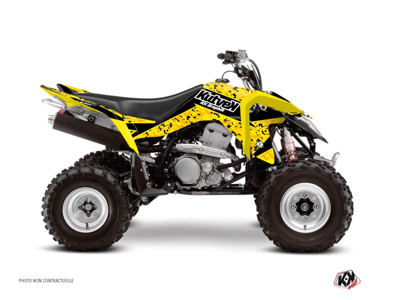 kit graphique quad suzuki ltz 400 ie predator noir-jaune  