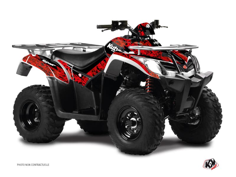 kit graphique quad kymco mxu 400 predator rouge-noir  