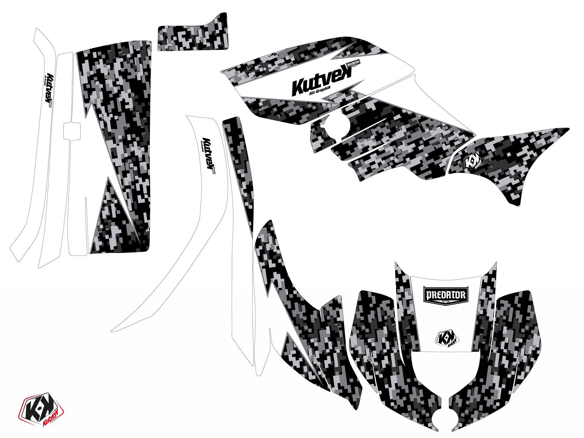 kit graphique quad yamaha grizzly 450 predator blanc | Yamaha | Kutvek - View 2