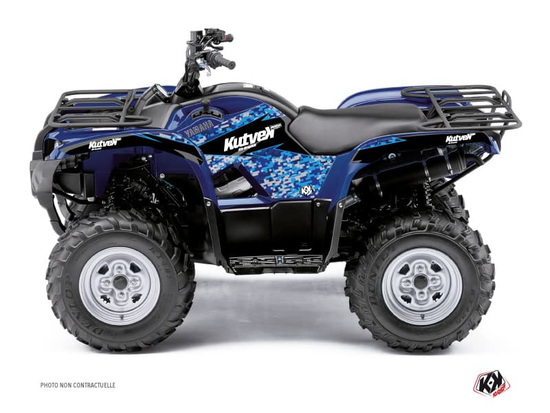 kit graphique quad yamaha grizzly 550 predator bleu  