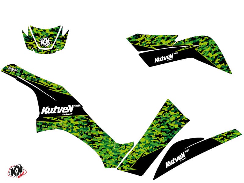 kit graphique quad kawasaki kvf 650 predator noir-vert | Kawasaki | Kutvek - View 2