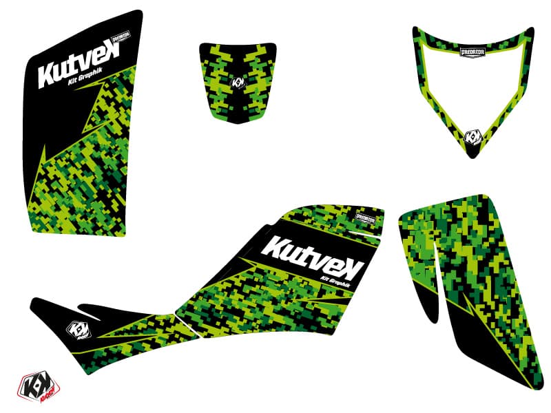 kit graphique quad kawasaki kfx 700 predator noir-vert | Kawasaki | Kutvek - View 2