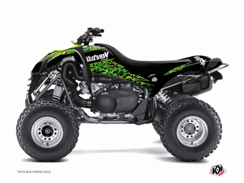 kit graphique quad kawasaki kfx 700 predator noir-vert  