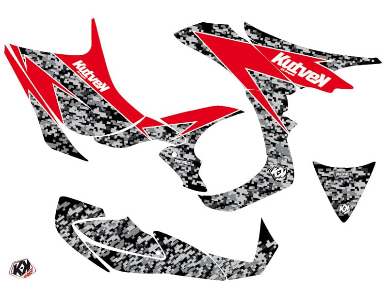Kit graphique Quad Predator Honda 700 TRX Noir Rouge | Honda | Kutvek - View 2