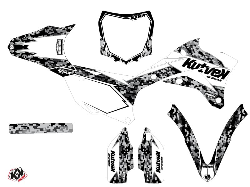 Kit graphique Moto Cross Predator Kawasaki 85 KX Blanc | Kawasaki | Kutvek - View 2