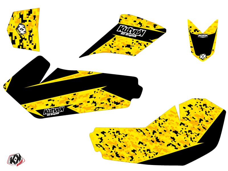 Kit graphique Quad Predator Suzuki 90 LTZ Noir Jaune | Suzuki | Kutvek - View 2