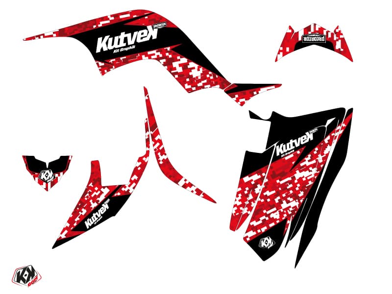 Kit graphique Quad Predator Yamaha 90 Raptor Rouge | Yamaha | Kutvek - View 2