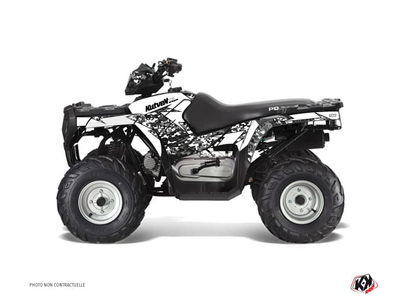 kit graphique quad polaris sportsman 90 predator blanc  