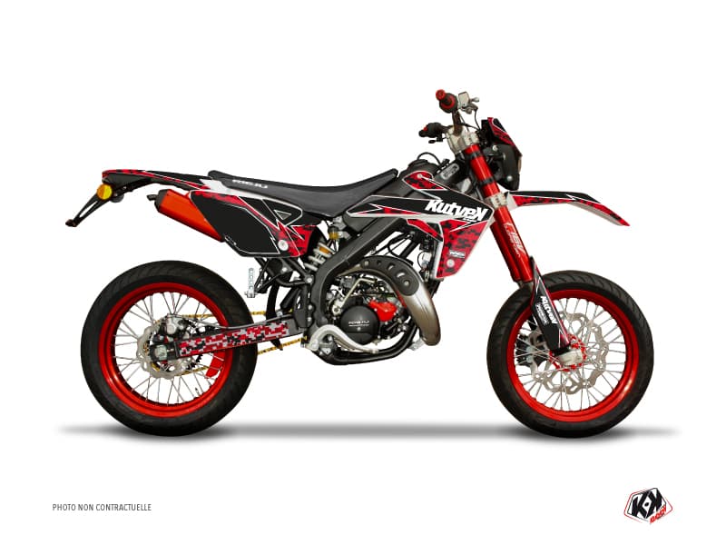kit graphique 50cc predator rieju mrt 50 rouge noir