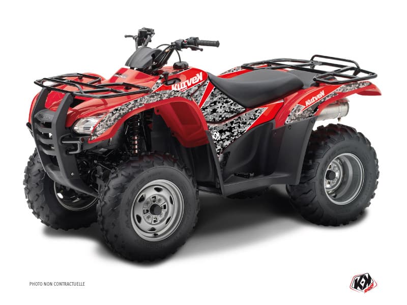 kit graphique quad honda rancher 420 predator noir-rouge  