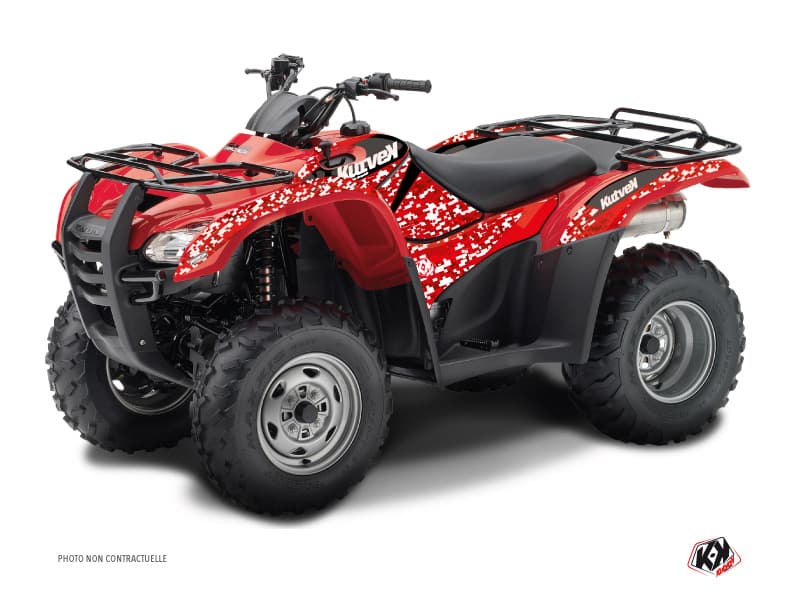 kit graphique quad honda rancher 420 predator rouge  