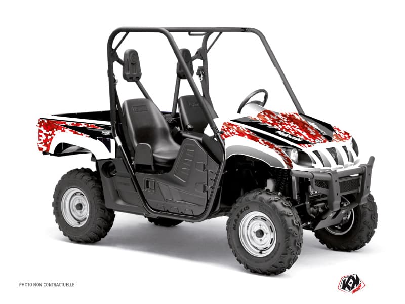 kit graphique ssv yamaha rhino predator rouge  