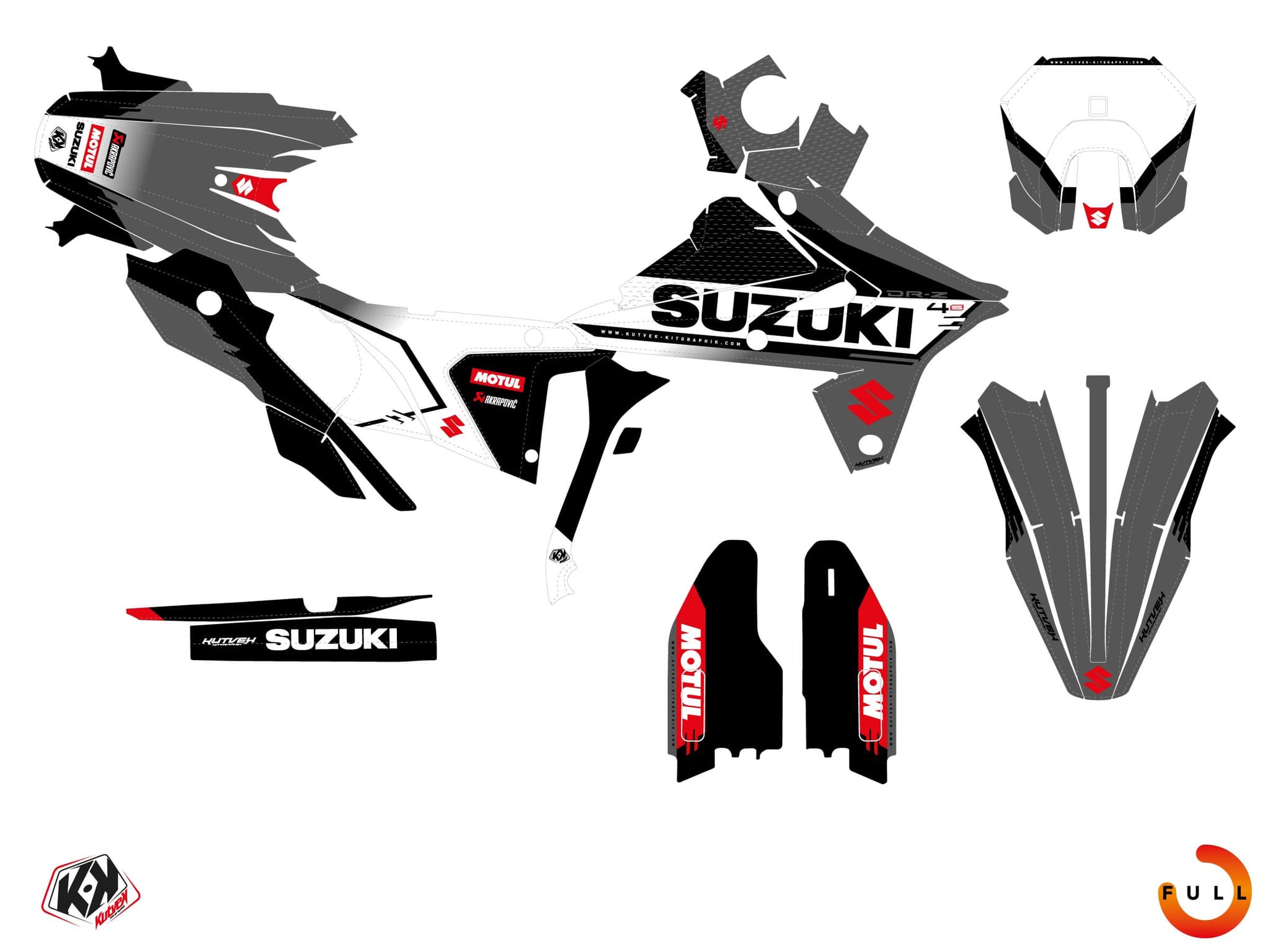 Deko-Set Motorrad SUZUKI DR-Z 4 S PRIME Grau | Suzuki | Kutvek - View 3