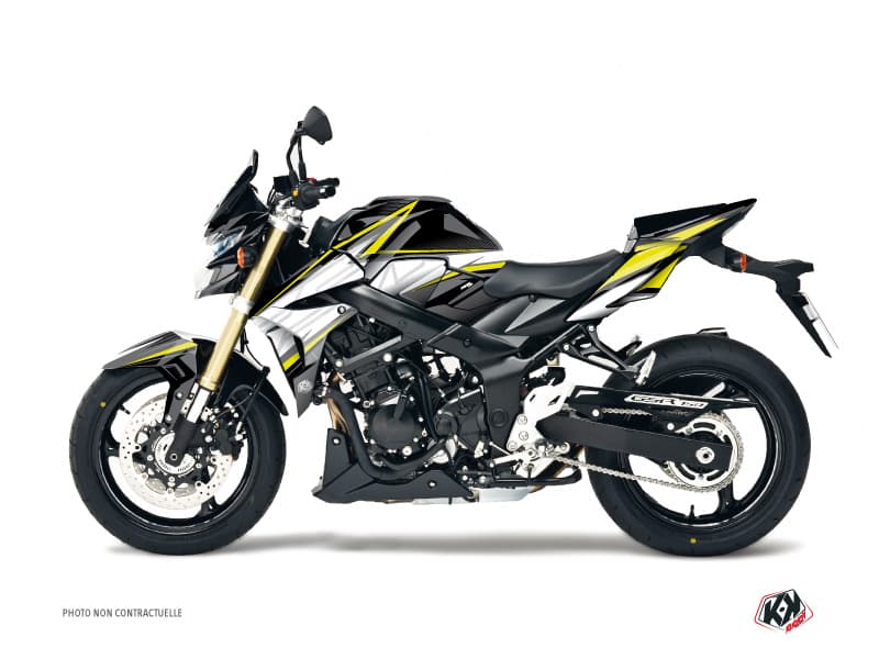 kit graphique moto suzuki gsr 750 profil noir-jaune  