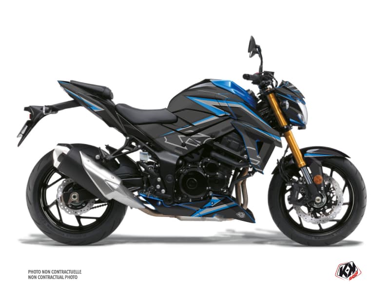 Kit Graphique Moto Profil Suzuki GSX-S 750 Noir Bleu