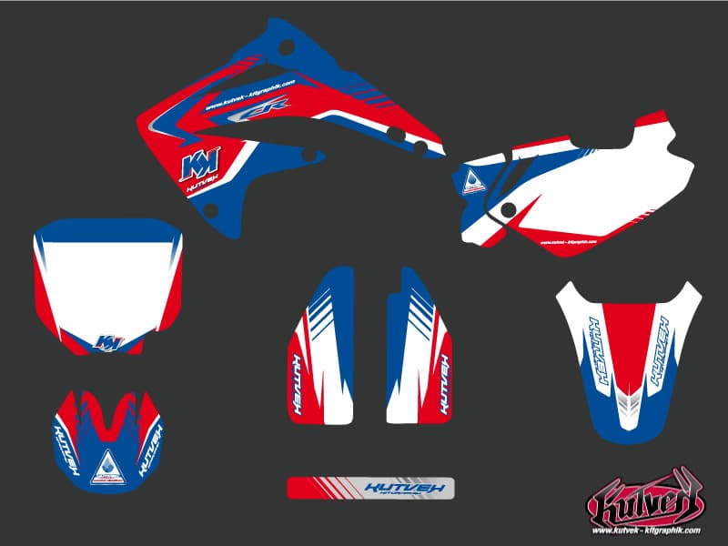 kit graphique motocross honda cr 85 pulsar bleu | Honda | Kutvek - View 2