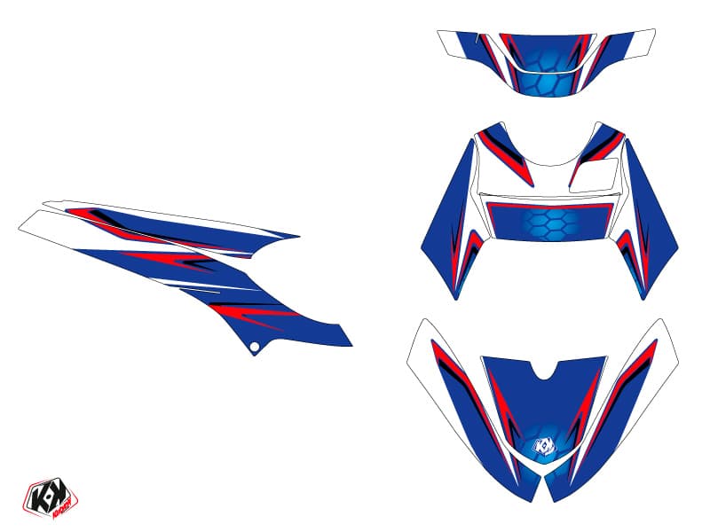 kit graphique scooter race yamaha bws bleu | Yamaha | Kutvek - View 2