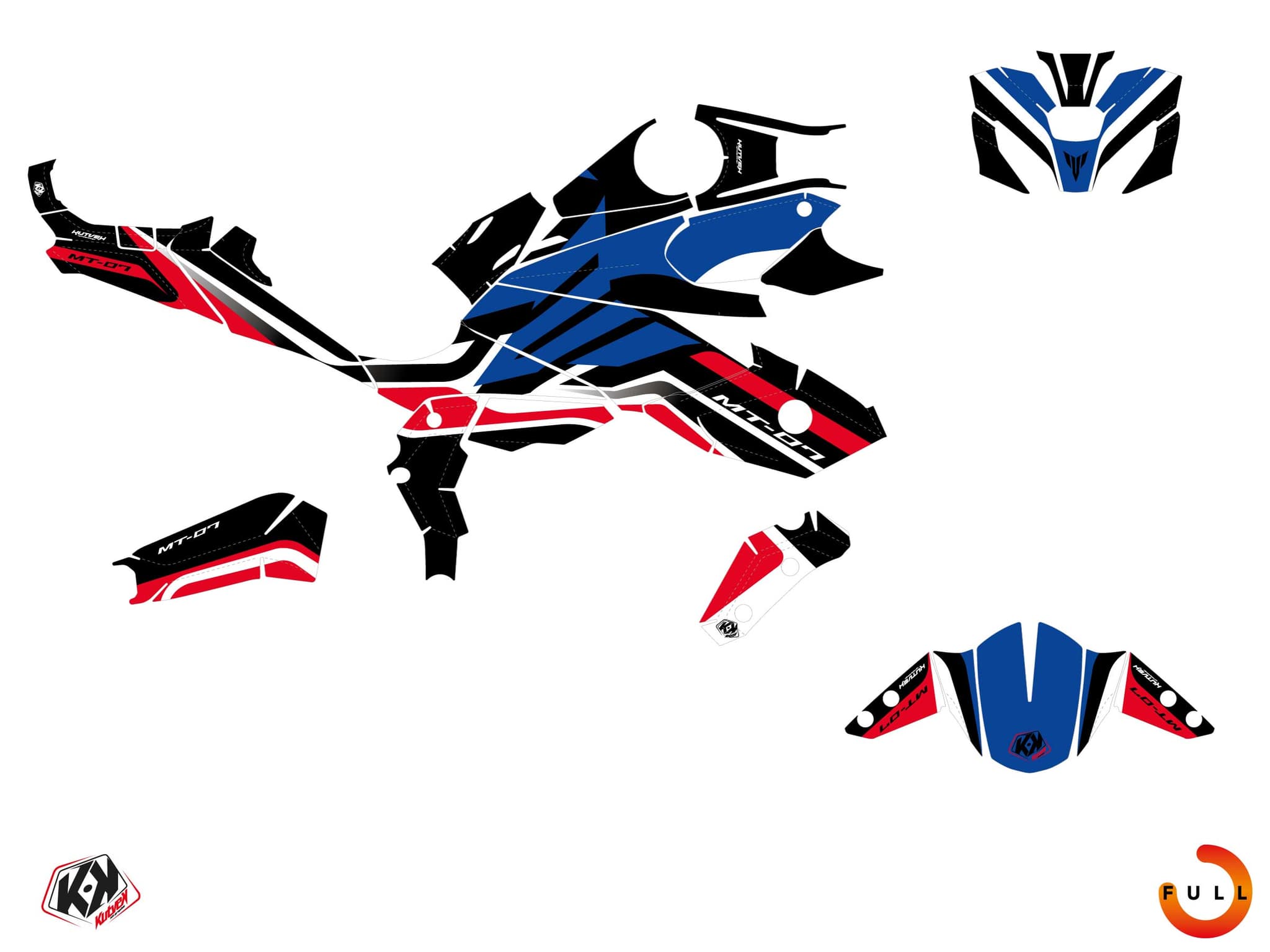 Kit decorativo Stradale YAMAHA MT 07 RACECORE Blu | Yamaha | Kutvek - View 3