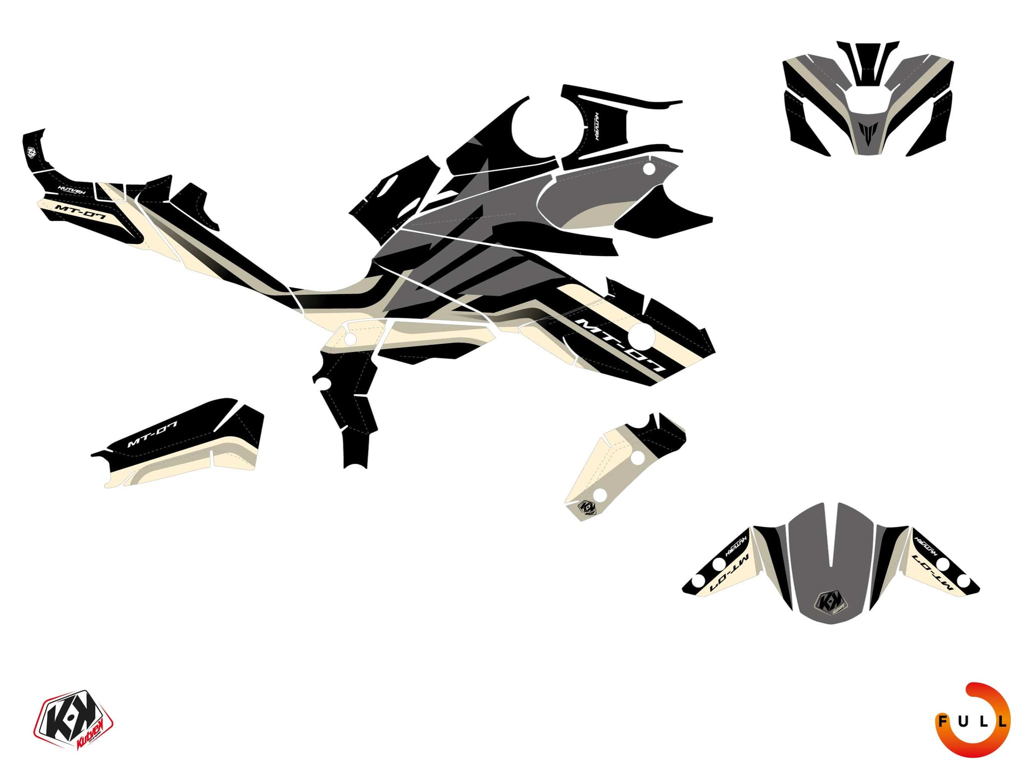 Kit decorativo Stradale YAMAHA MT 07 RACECORE Nero | Yamaha | Kutvek - View 3
