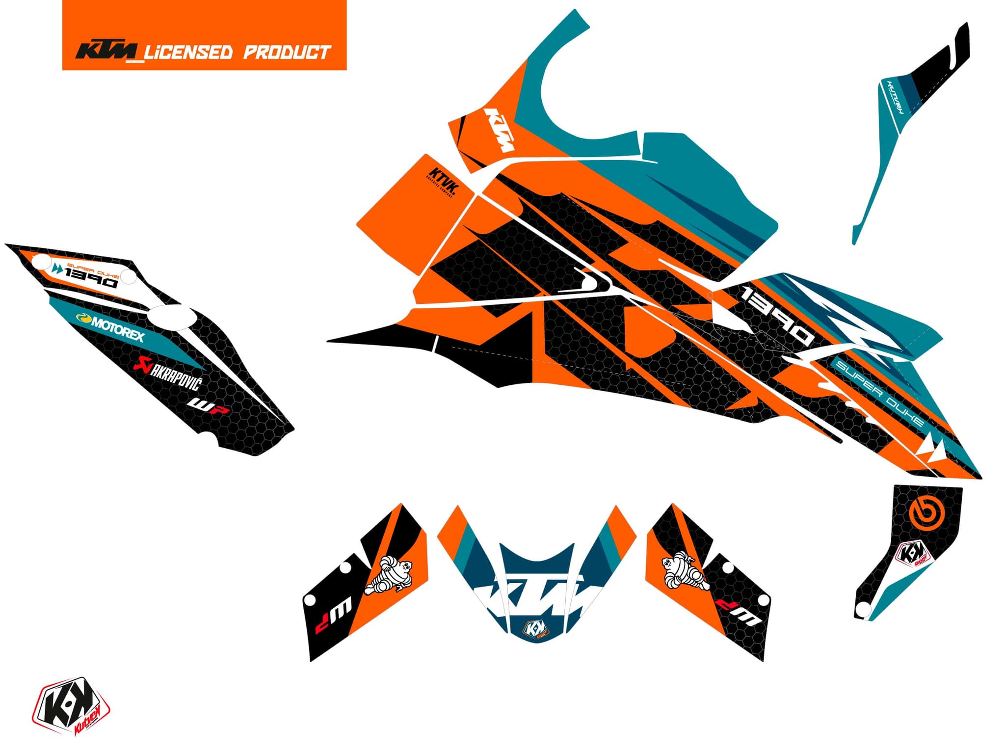 Street Bike KTM Super Duke 1390 R Rapid Blue Graphic Kit | KTM DUKE | Kutvek - View 2