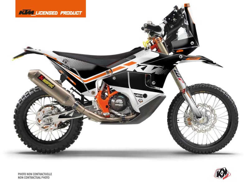 kit graphique motocross ktm rally 450 raster noir-blanc  