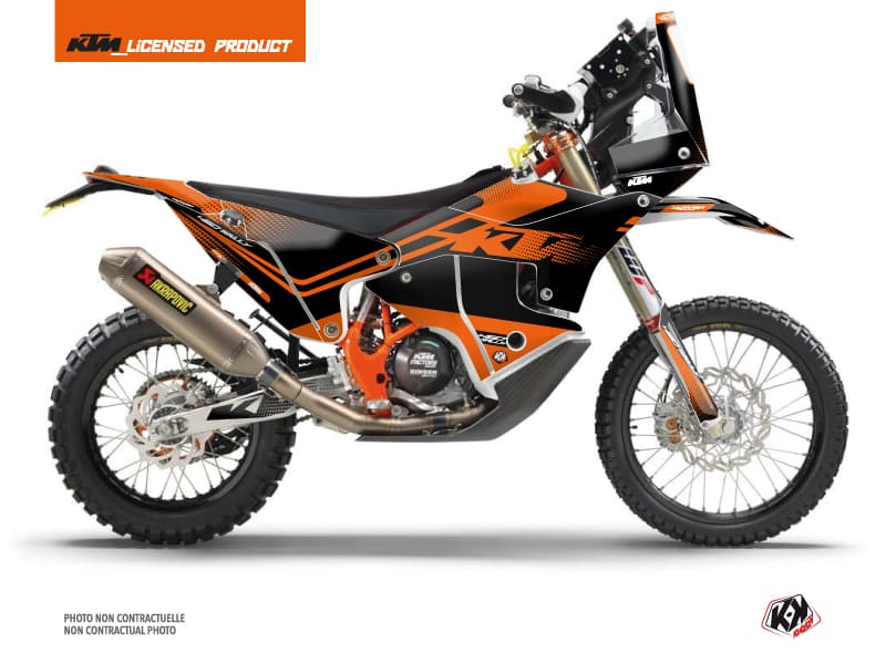 kit graphique motocross ktm rally 450 raster noir-orange  