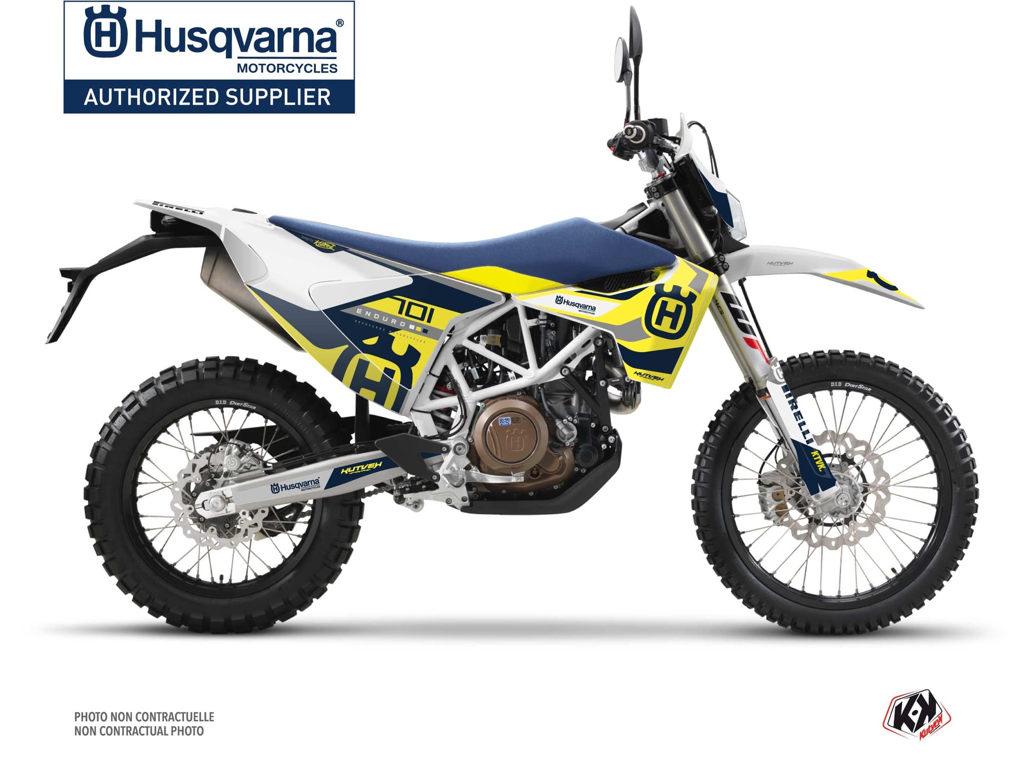 kit graphique motocross husqvarna enduro 701 reef bleu  