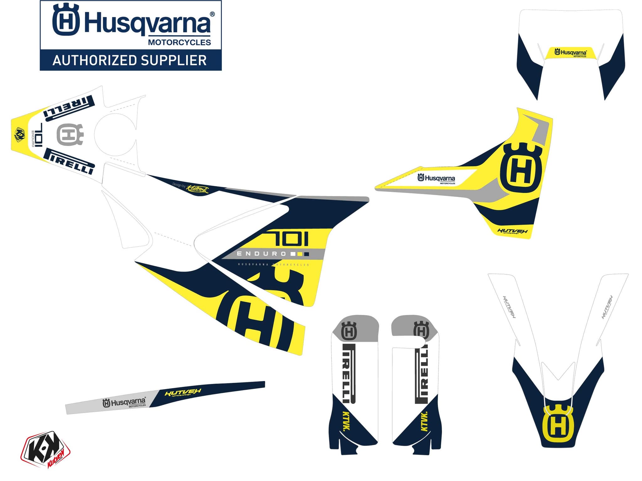 kit graphique motocross husqvarna enduro 701 reef bleu | Husqvarna | Kutvek - View 2