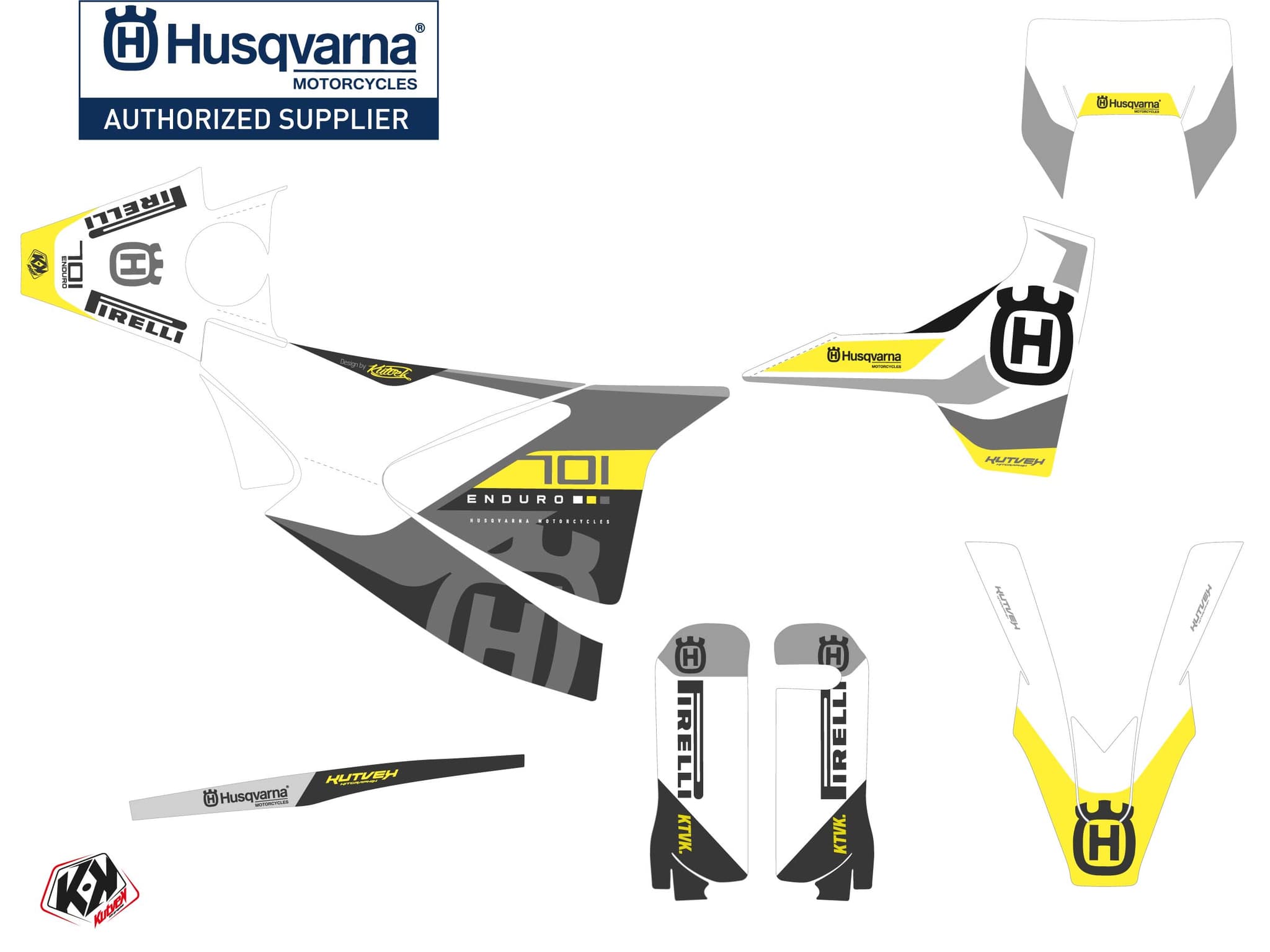 Kit graphique Moto Cross Reef Husqvarna 701 Enduro Gris | Husqvarna | Kutvek - View 2