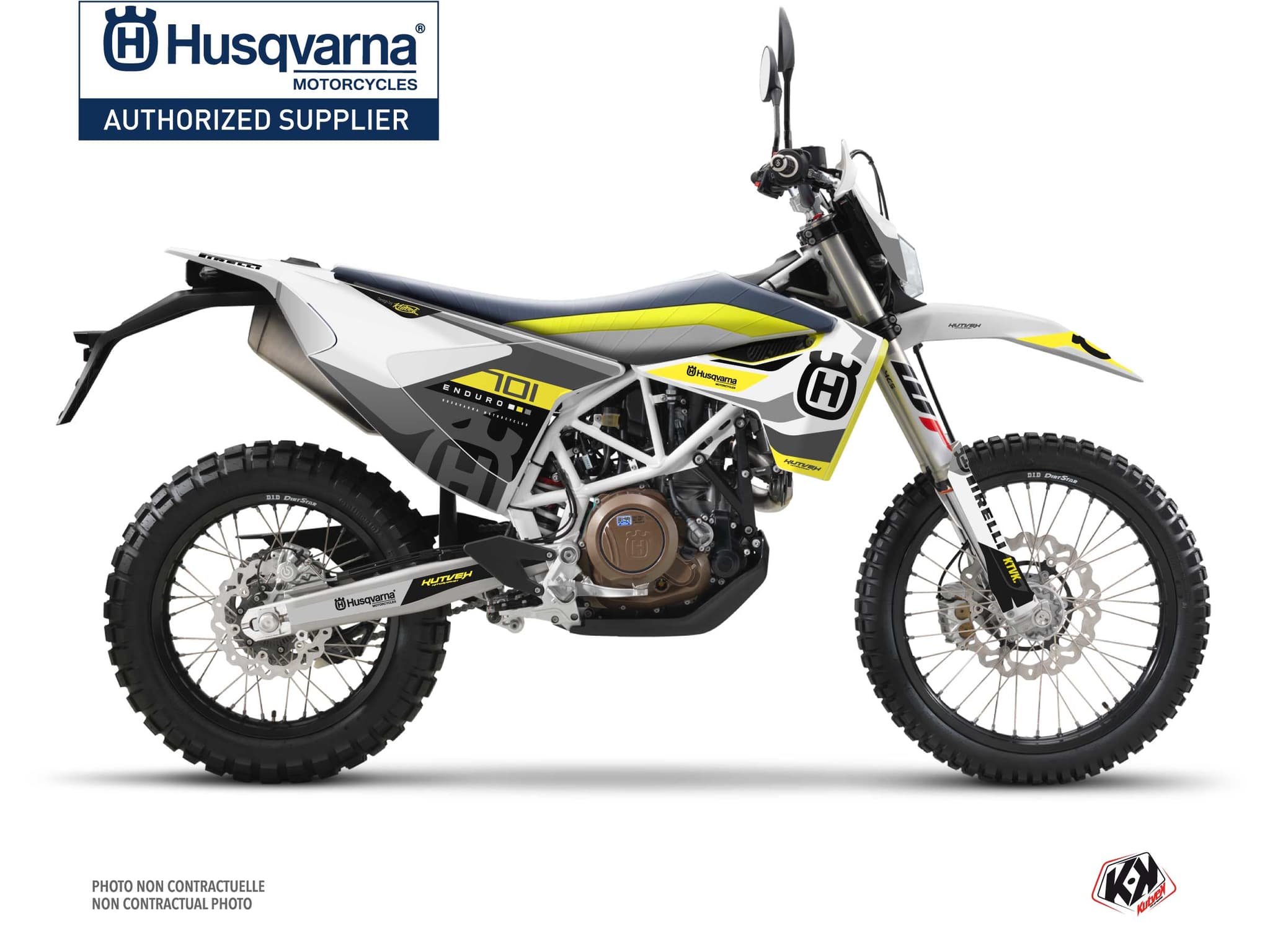 Kit graphique Moto Cross Reef Husqvarna 701 Enduro Gris