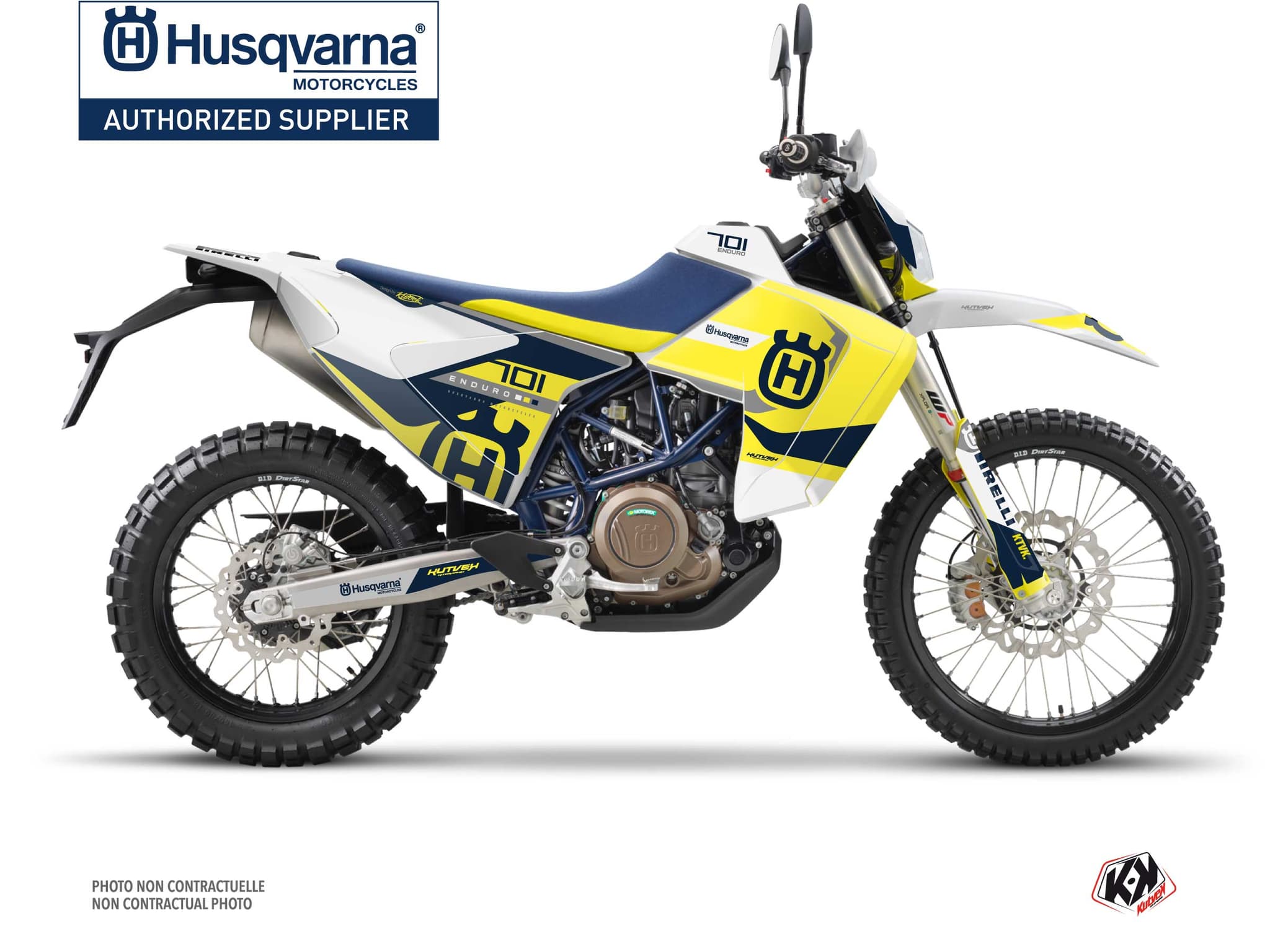 kit graphique motocross husqvarna enduro 701 lr reef bleu  