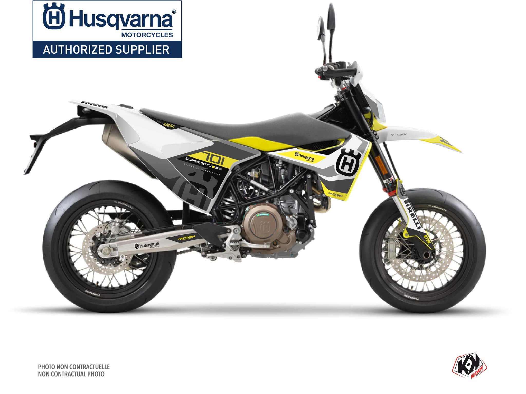 kit graphique motocross husqvarna supermoto 701 reef gris  