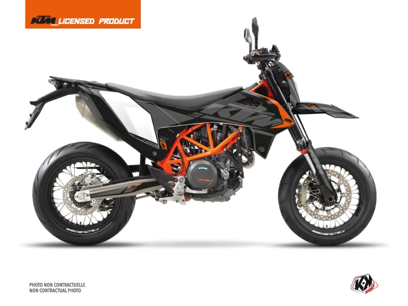 kit graphique motocross ktm smc 690 r reflex noir  