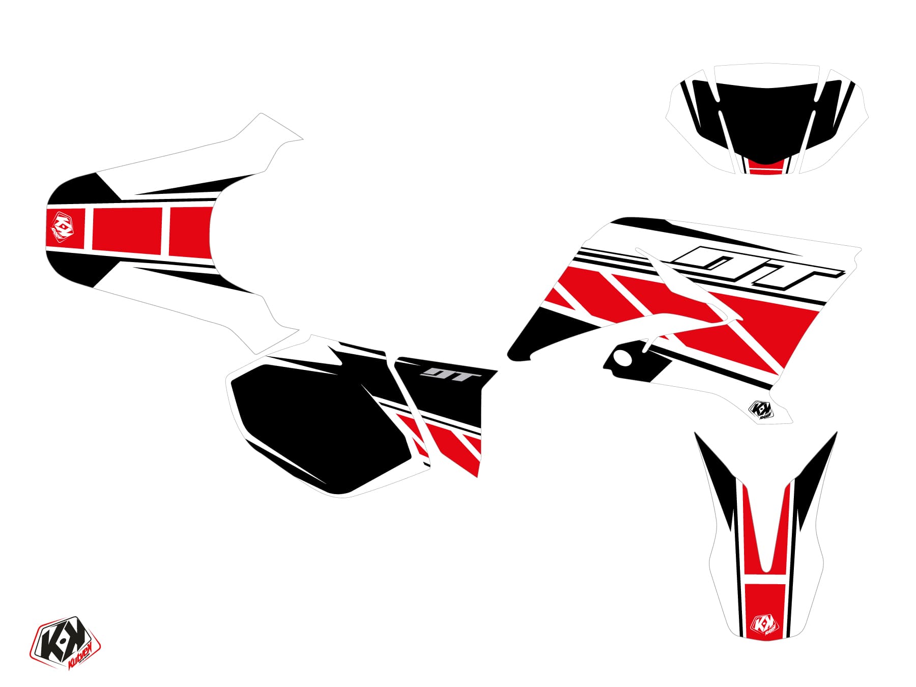 50cc Replica Yamaha DT 50 Red Graphic Kit | Yamaha | Kutvek - View 2