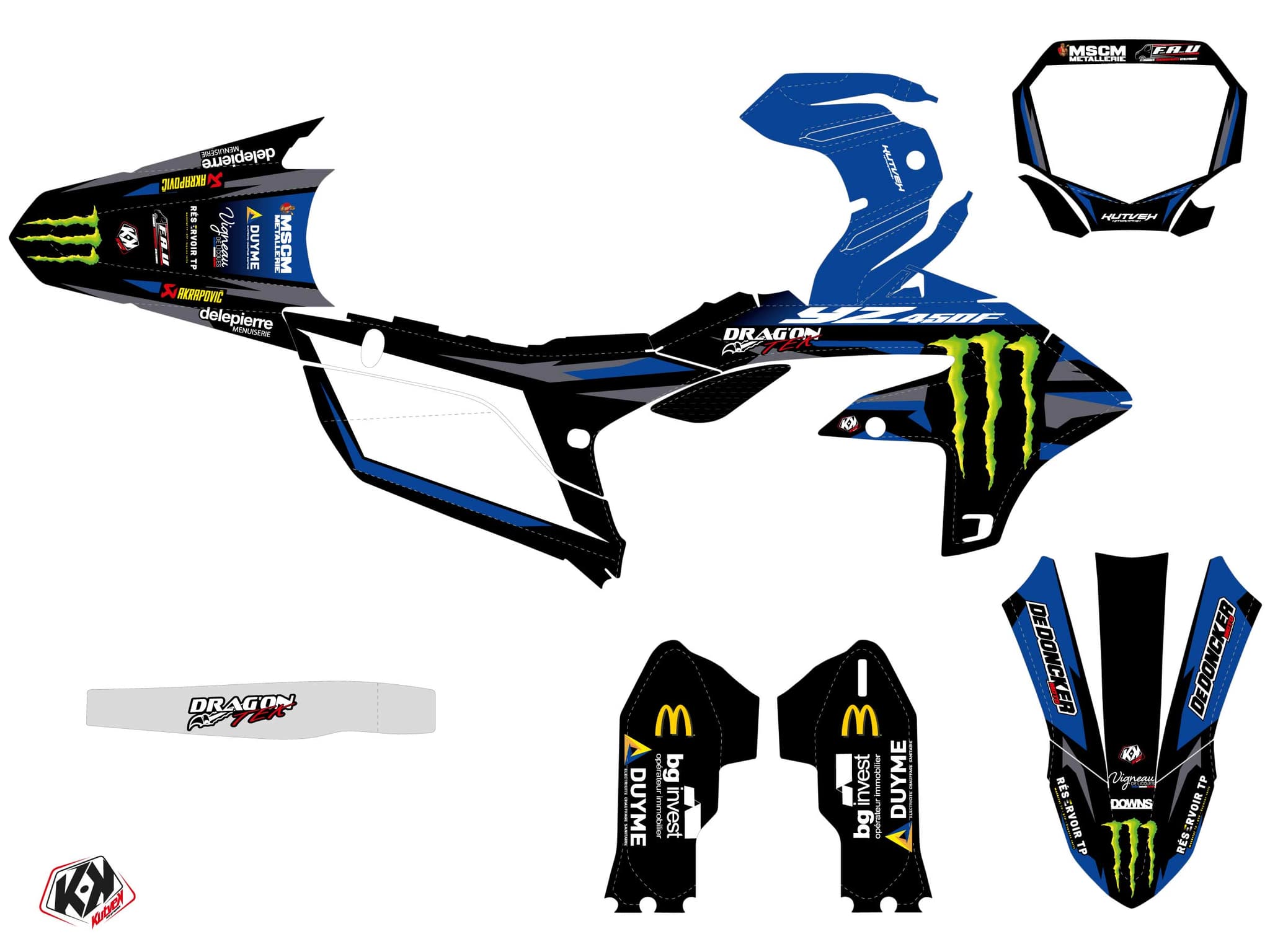 dirt bike yamaha yz 450 f replica milko potisek k24   graphic kit | 450 YZF | Kutvek - View 2