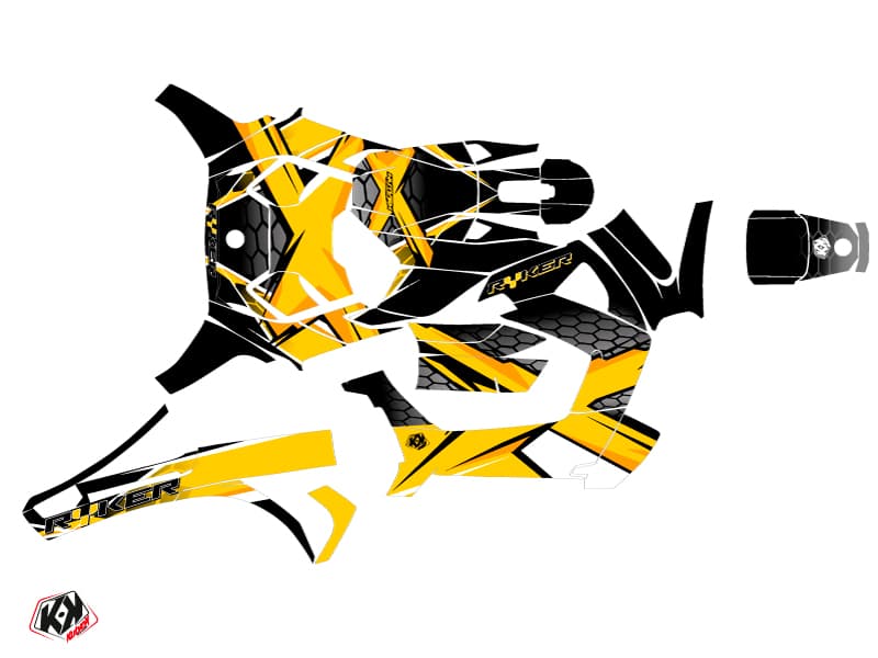 kit graphique  replica jaune hybride can-am ryker 600 | Can am | Kutvek - View 3