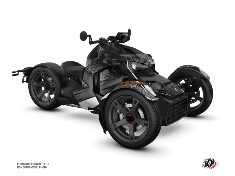 kit graphique  replica noir-gris hybride can-am ryker 600