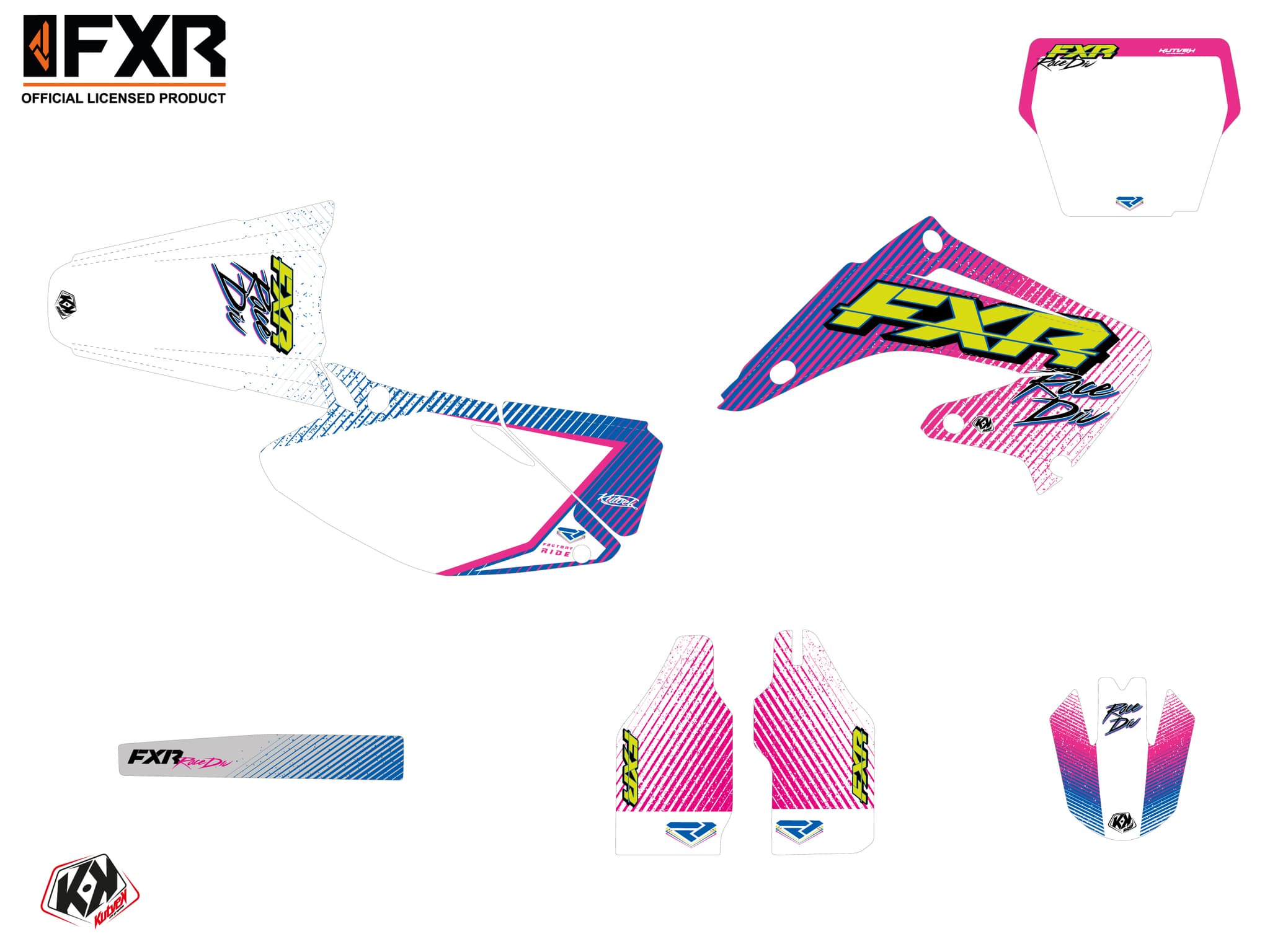 kit graphique motocross honda cr 250 fxr retro | Honda | Kutvek - View 2