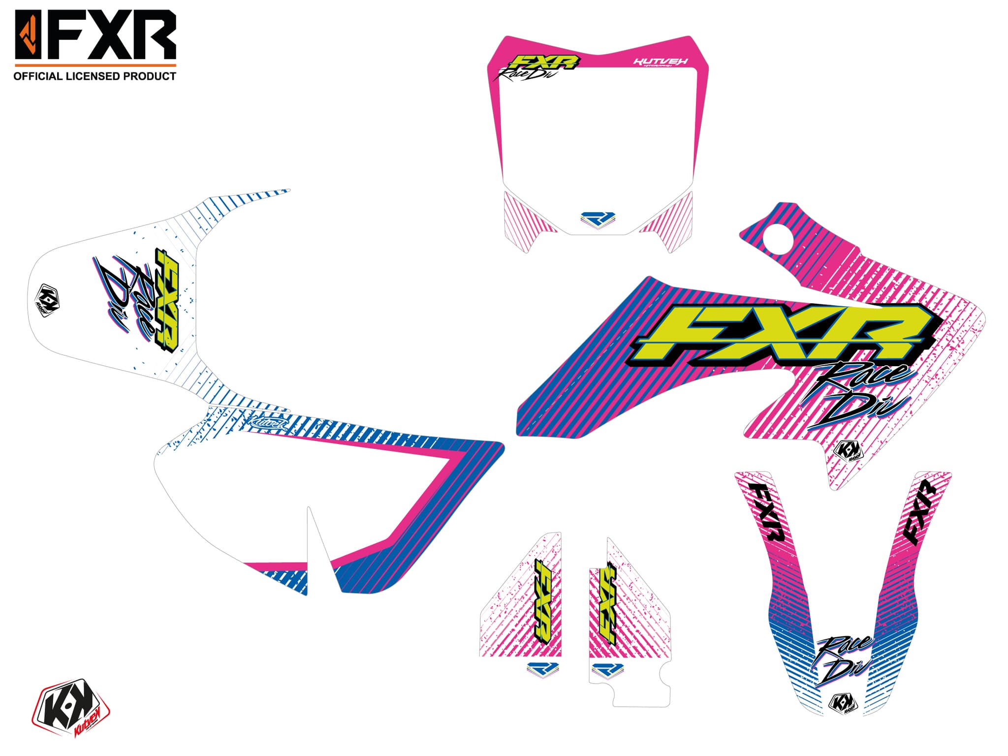 Kit graphique Motocross HONDA CRF 50 FXR RETRO | Honda | Kutvek - View 2