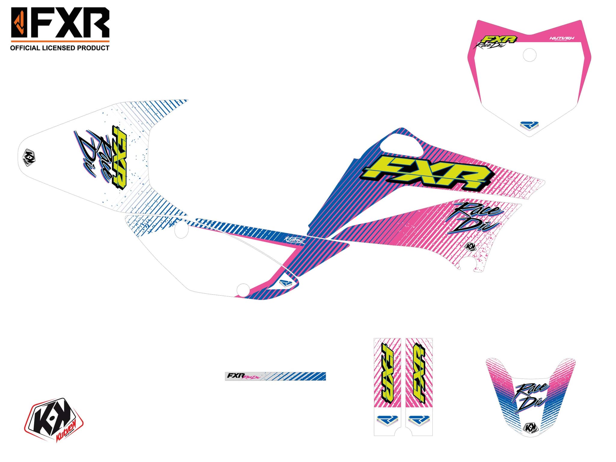 dirt bike kawasaki klx 110 fxr retro   graphic kit | Kawasaki | Kutvek - View 2