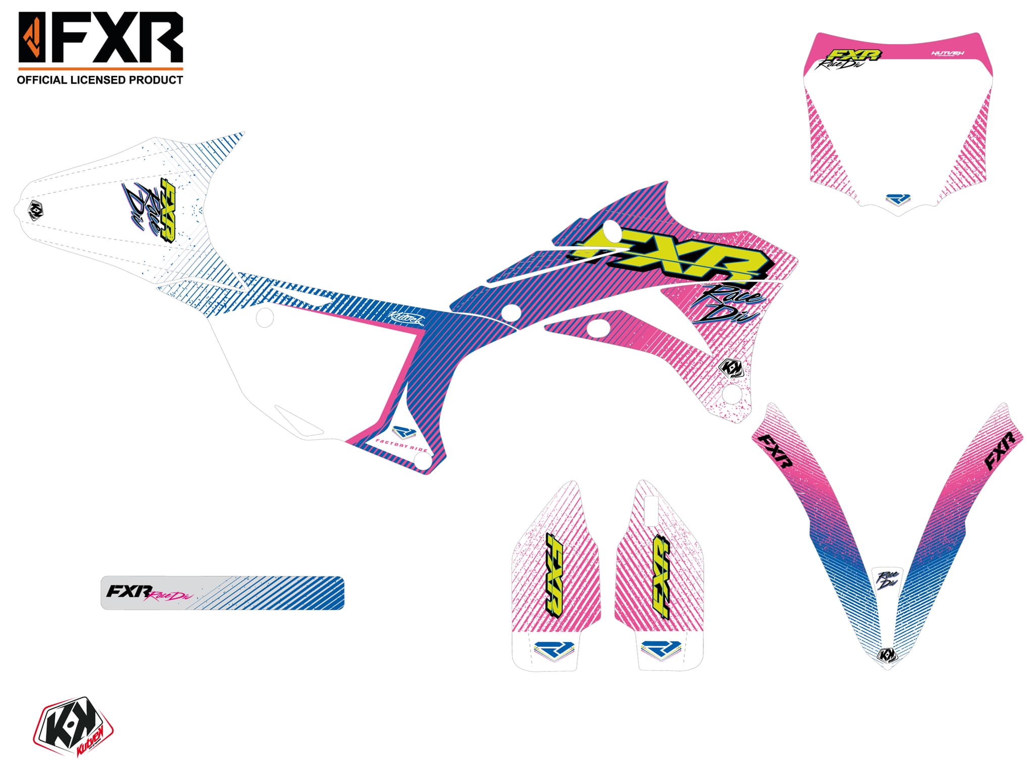 kit graphique motocross kawasaki kx 100 fxr retro | Kawasaki | Kutvek - View 2
