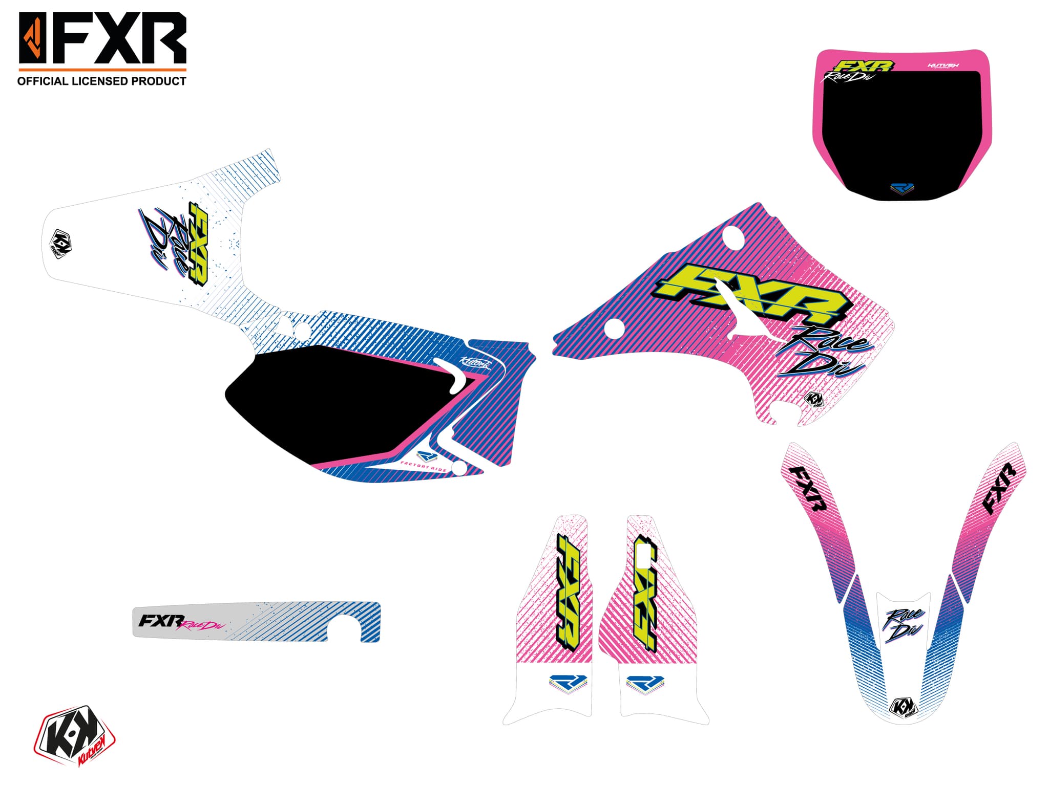 kit graphique motocross kawasaki kx 125 fxr retro | Kawasaki | Kutvek - View 2